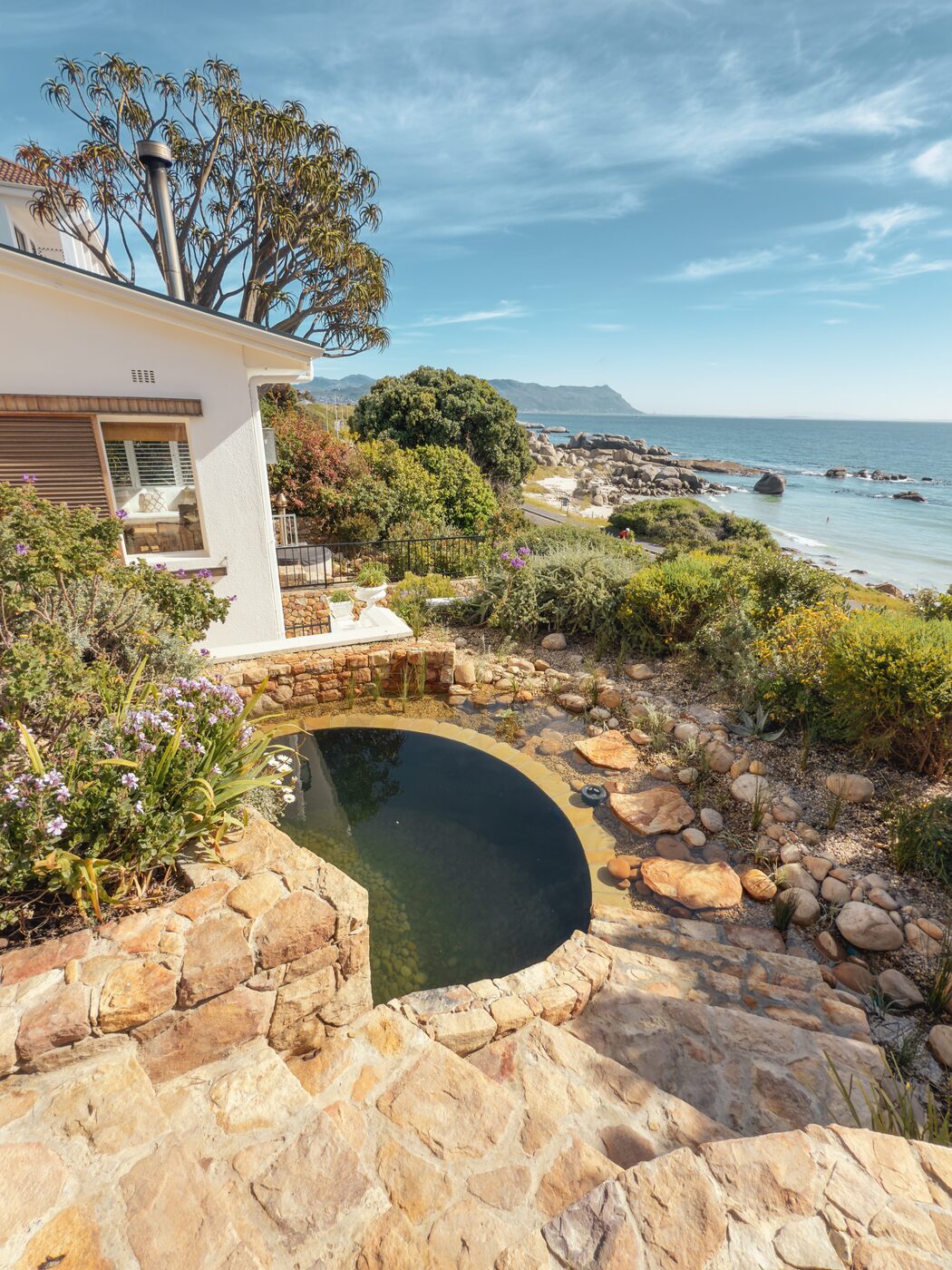 Natural swimming pool set into the rocks